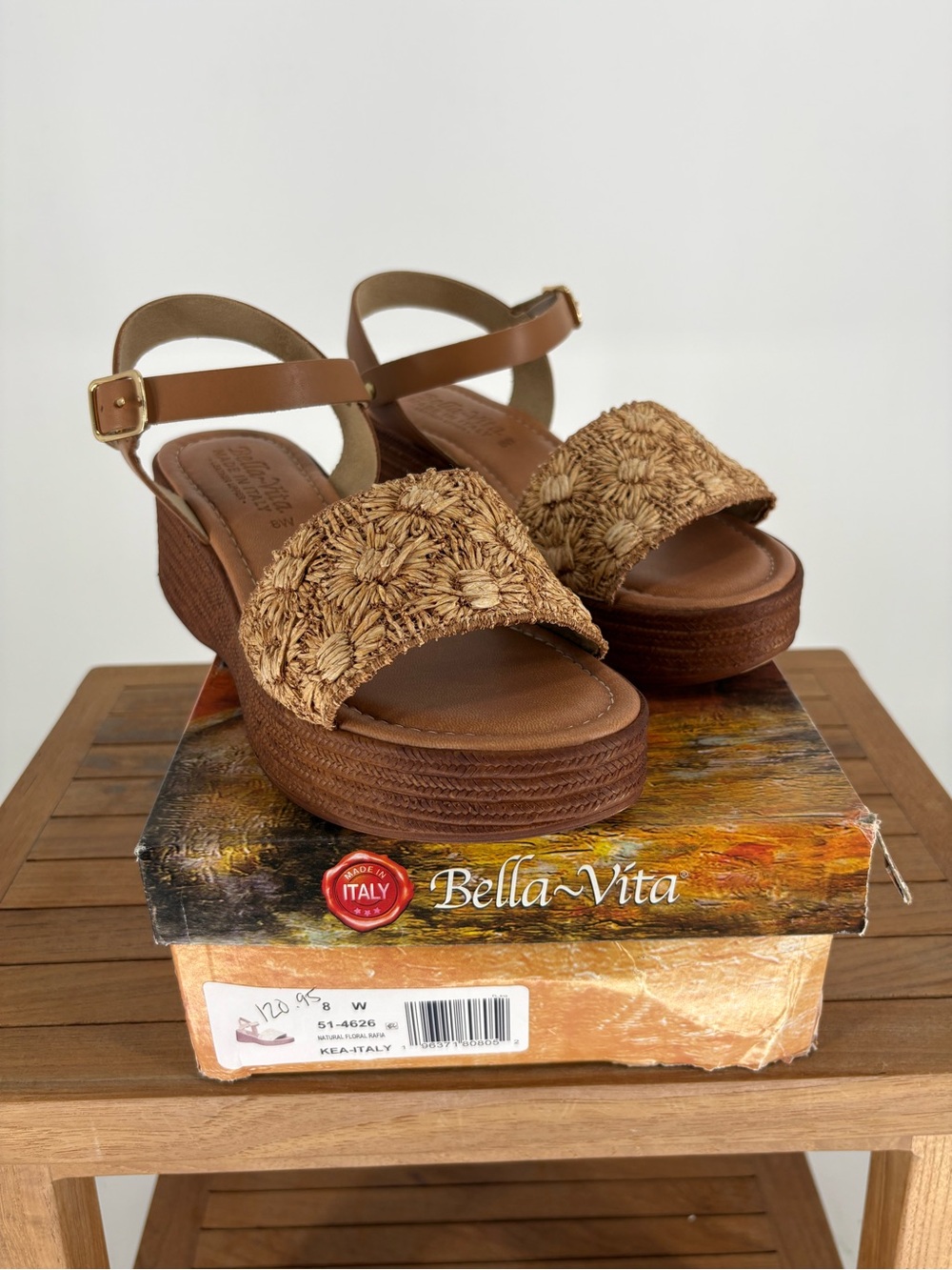 New women’s Bella Vita Tan Woven Platform Sandals size 8 W